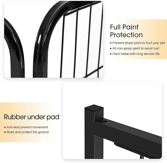 BestPet Dog Playpen Indoor 24 inch 32 Panels Metal Dog Pen Pet Dog Fence Outdoor Exercise Pen with Doors,Pet Puppy Playpen for RV Camping Yard, Black