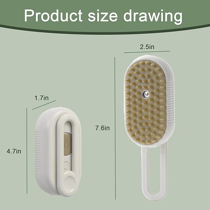 Cat Steam Brush for Shedding, 4 in 1 Rechargeable Pet Steam Brush for Dogs and Cats, Anti-Static, Massage, Cleaning, Shedding & Combing All In One! (White)