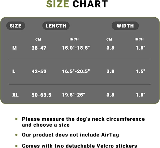 Tactical AirTag Dog Collar - Heavy Duty, Adjustable GPS Collar Compatible with Apple AirTag, with Holder & Control Handle for Medium/Large Dogs [ Green, M ]