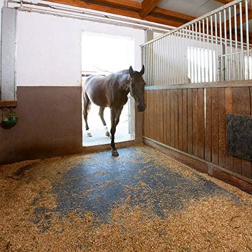American Floor Mats - Heavy Duty Horse Mats - Slip Resistant, Black, 10' x 10' Set (25 Tiles Total, 0.75" Thick)