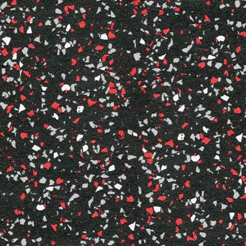 American Floor Mats - Extreme Rubber Gym Tiles - 1 Inch Thick Colorful Rubber Gym Tiles - Superior Shock and Sound Absorbing Tiles - 35% Red/Grey/White 25 Tile Pack (Covers 100 Sq Ft)