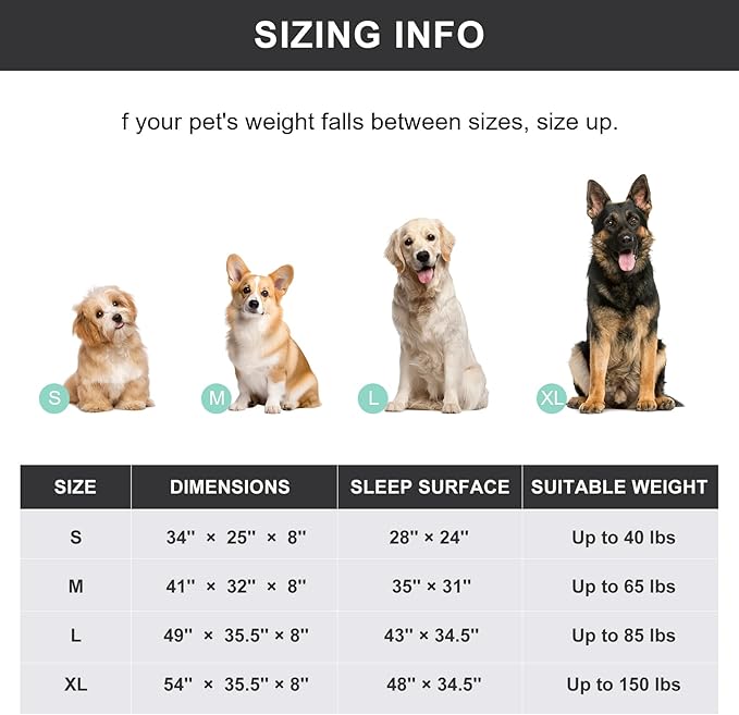 Cooling Elevated Dog Bed for Extra Large Dogs with Non-Slip Floor Protectors & Breathable Mesh, XL Raised Indoor & Outdoor Dog Cot Hammock, 54" L x 35.5" W x 8" Th, X-Large, Green