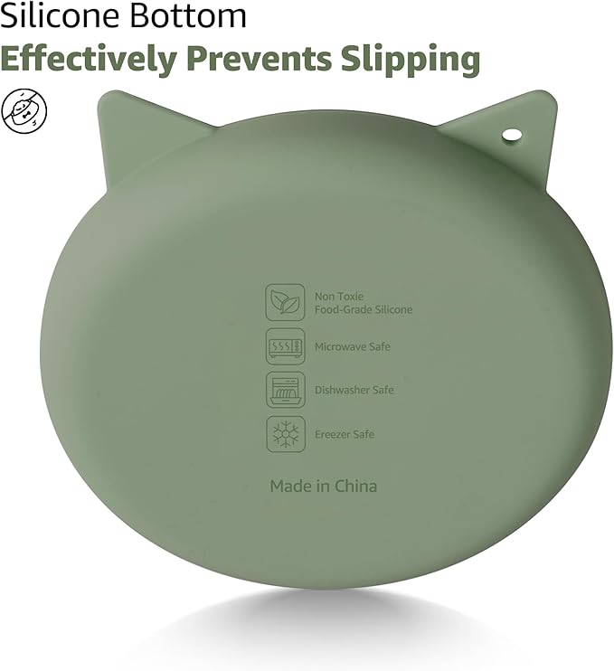 Coomazy Silicone Slow Feeder Dog Cat Bowls, Interactive Puzzle Toy for Pets Dry/Wet Food Training, Keeps Dogs Cats Busy, Prevents Puppy Kitty Overeating (Green, 0.8 Cup)