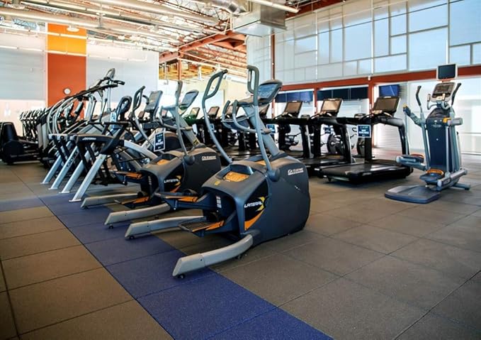 American Floor Mats - Extreme Rubber Gym Tiles - 1 Inch Thick Colorful Rubber Gym Tiles - Superior Shock and Sound Absorbing Tiles - 35% Orange/Grey/White 50 Tile Pack (Covers 200 Sq Ft)