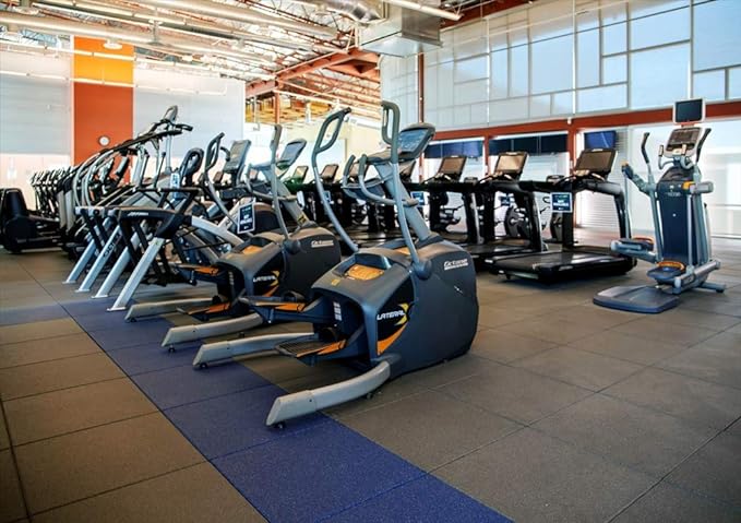 American Floor Mats - Extreme Rubber Gym Tiles - 1 Inch Thick Colorful - Superior Shock and Sound Absorbing - 35% Purple/Grey/White 100 Pack (Covers 400 Sq Ft)