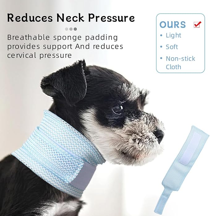 Cat Neck Brace Cover - Breathable & Adjustable Elizabethan Collar for Post-Surgery Recovery Anti-Scratch Anti-Lick Protection, Cervical Cone for Small Medium Large Dogs Puppies Kittens (X-Large,Blue)
