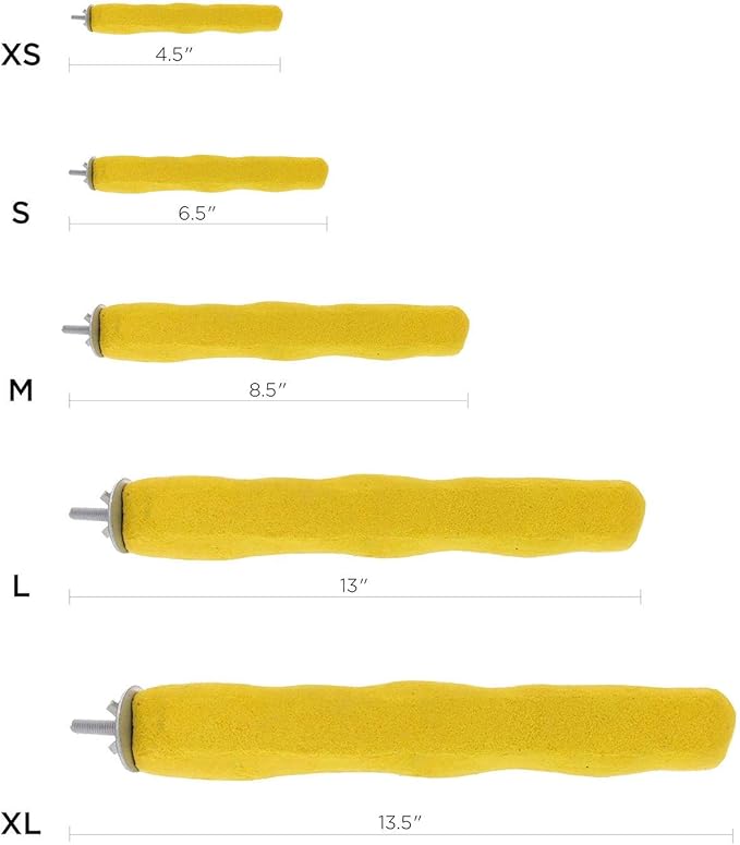 Comfort Grip Safety Perch for Bird Cages - Pedicure Perch for Birds to Keep Nails and Beaks in Top Condition - Safe Easy to Install Bird Cage Accessories - X-Small 4.5"