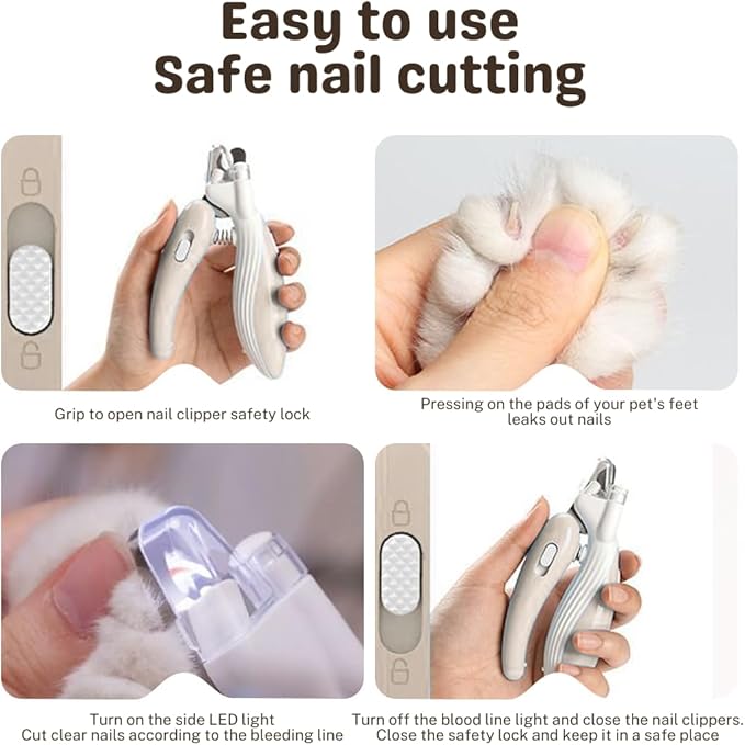 Cat Nail Clippers, Whale Shape Precision Trimming Tool, Ergonomic Non-Slip Handle, Safety Guard, Compact & Easy to Clean (Coffee)