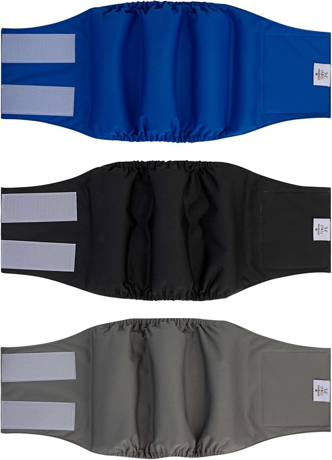 CuteBone Dog Diapers Male Washable Belly Band for Male Dogs Wraps 3pcs a Pack DM41L