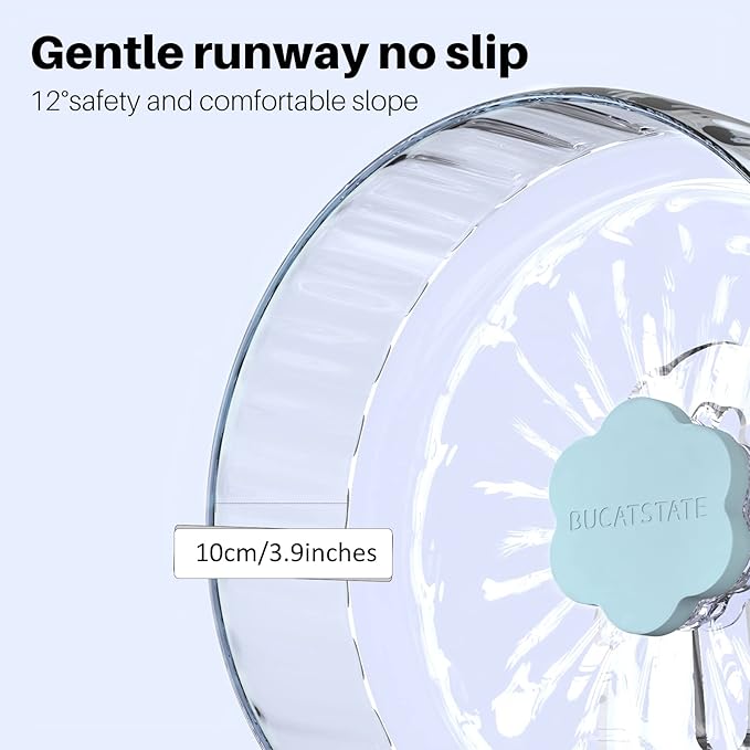 Bucatstate Super Silent Hamster Wheel Hamster Accessories Hamster Running Toys Small Animals Exercise Wheels Transparent 10.2 Inches