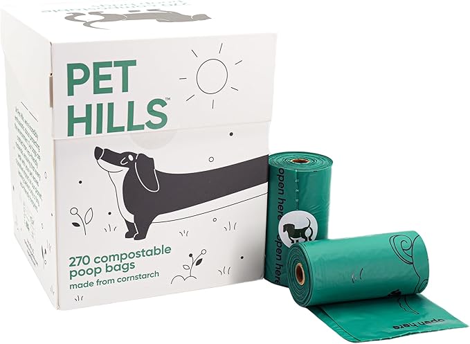 Compostable Dog Poop Bags – 270 Count Refill Rolls, TÜV OK Compost HOME Certified, Plant-Based Materials, Leakproof, Unscented, Extra Thick, Fits All Dispensers