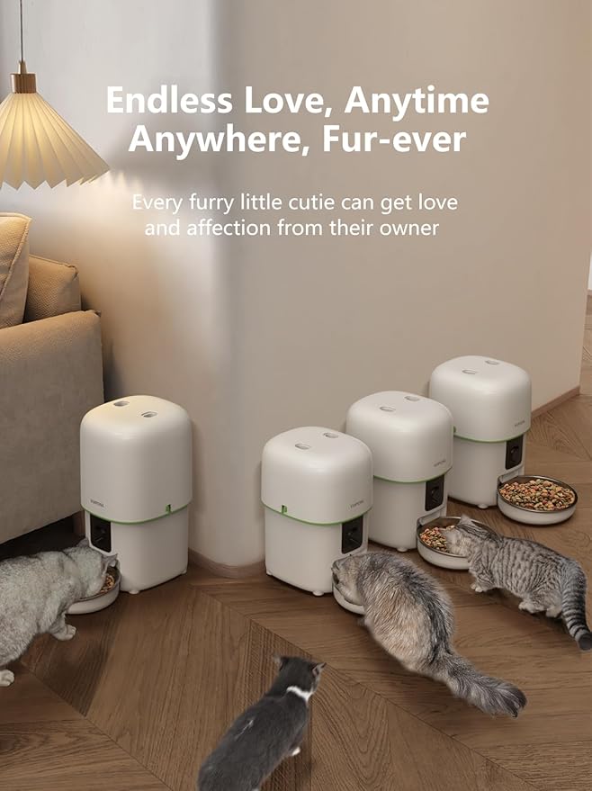 Automatic Cat Feeder with Camera - 5G WiFi Auto Cat Food Dispenser, 1080P HD Video with Night Vision, 1-15 Meals, 1-99 Portions, 2-Way Audio, Keeps Food Fresh, Timed Pet Feeder Also for Dogs