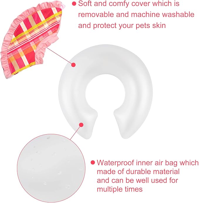 CuteBone Inflatable Cat Cone to Stop Licking After Surgery-Double Adjustable Neck Range P23SO00103S