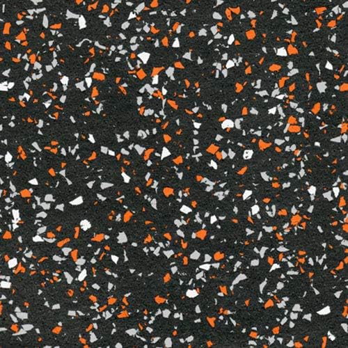 American Floor Mats - Extreme Rubber Gym Tiles - 1 Inch Thick Colorful Rubber Gym Tiles - Superior Shock and Sound Absorbing Tiles - 35% Orange/Grey/White 25 Tile Pack (Covers 100 Sq Ft)