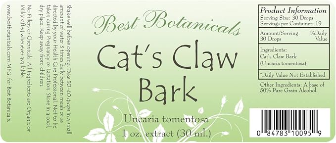 Best Botanicals Cat's Claw Bark Extract 1 oz.