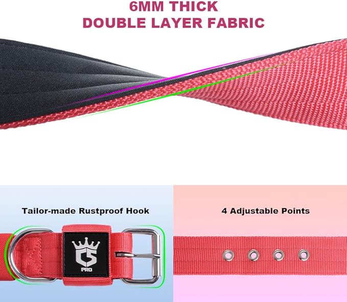 TSPRO Tactical Dog Collar 1.5 Inch Wide Thick Dog Collars with Heavy Duty Metal Buckle, Durable, Strong, Adjustable for Medium to Large Dogs (Camo Pink M)