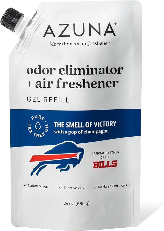 Azuna All-Natural Odor Remover Gel Refill Pouch | Air Purifier with Tea Tree Oil | Plant-Based & Long Lasting | For Pet Odors, Smoke & Strong Odors | Smell of Victory | 24 oz.