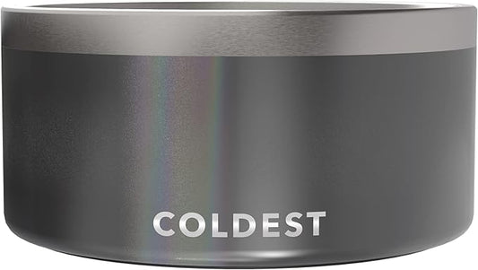 Coldest Dog Bowl - Anti Rust Metal, Non Slip, 3 Layers Insulated Stainless Steel Dog Bowls - Spill Proof & Heavy Duty - Water Bowl for Dogs, Cats & Pets, Dish Washer Safe (200 oz,Stardust Glitter)