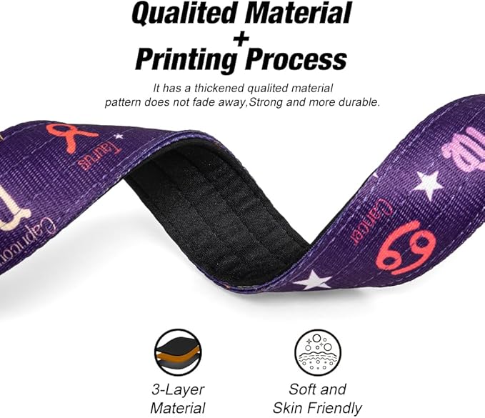 TSPRO Tactical Dog Collar 1.5 Inch Wide Thick Dog Collars with Heavy Duty Metal Buckle, Durable, Strong, Adjustable for Medium to Large Dogs (Halloween Purple M)