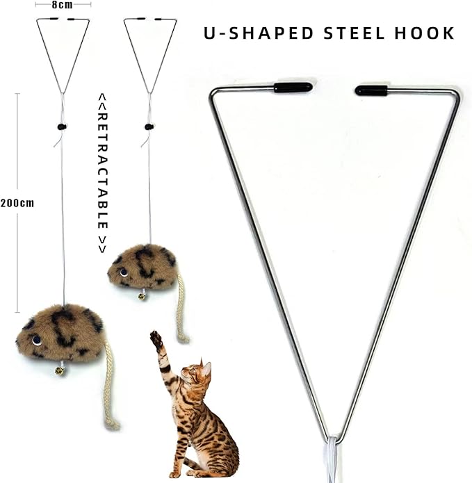 Cat Toys for Indoor Cats,Interactive Door Hanging Cat Toys Attached with Catnip/Feathers/Birds/Mouse Toys for Cats/Kitten Toys(3 Pack)