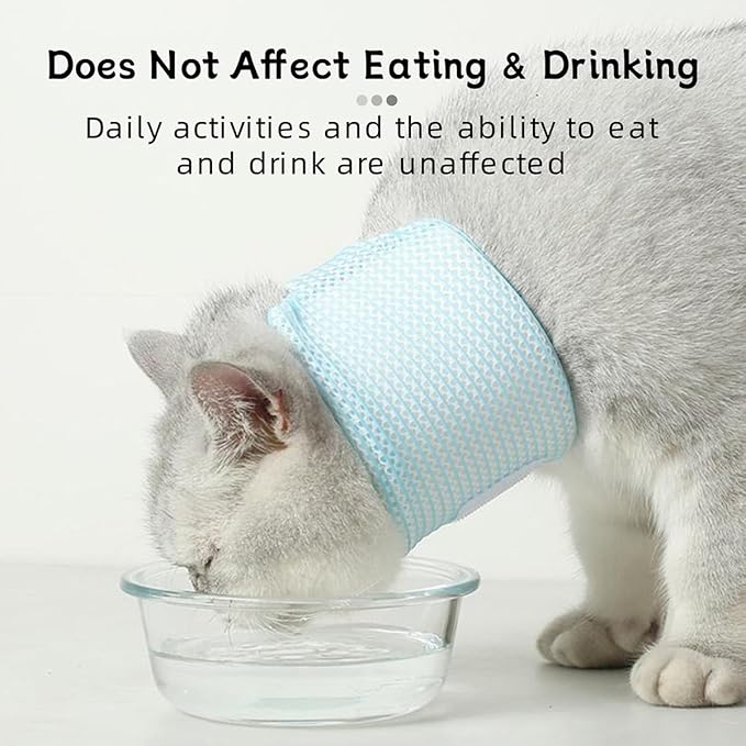 Cat Neck Brace Cover - Breathable & Adjustable Elizabethan Collar for Post-Surgery Recovery Anti-Scratch Anti-Lick Protection, Cervical Cone for Small Medium Large Dogs Puppies Kittens (X-Large,Blue)