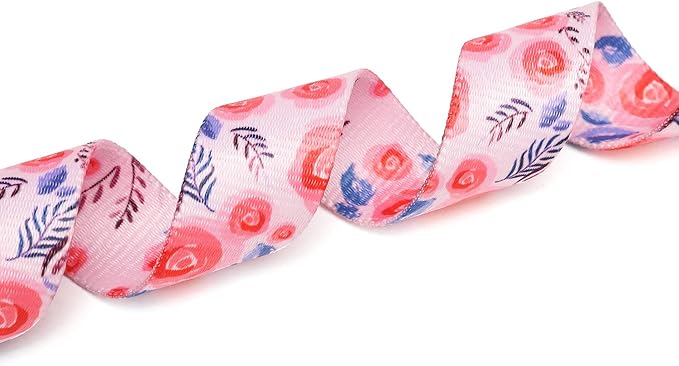 Mercano Adjustable Dog Collar - Special Design Patterns, Soft Nylon Comfortable Durable Pet Collar for Small Medium Large Dogs (L, Rose)