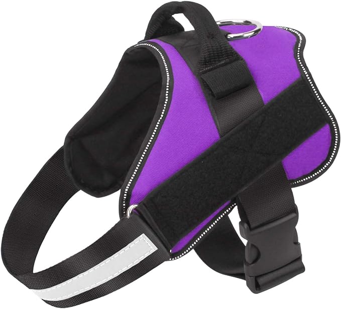 Bolux Dog Harness, No-Pull Reflective Dog Vest, Breathable Adjustable Pet Harness with Handle for Outdoor Walking - No More Pulling, Tugging or Choking (Purple, XS)