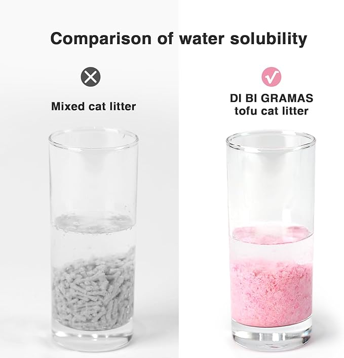 Cat Litter 12LB/2 Packs Dust-Free Clumping Tofu Cat Litter Quickly Absorb Odors Toilet Can Flush Into The Toilet Pure Natural tofu cat Litter (Peach)