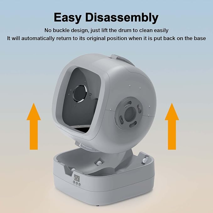 Automatic Self-Cleaning Cat Litter Box with APP-Controlled, Weight Tracking – 86L Ultra-Quiet, Smart Health Monitor, and Safe Anti-Pinch Design (Assembly Required) -Light Grey