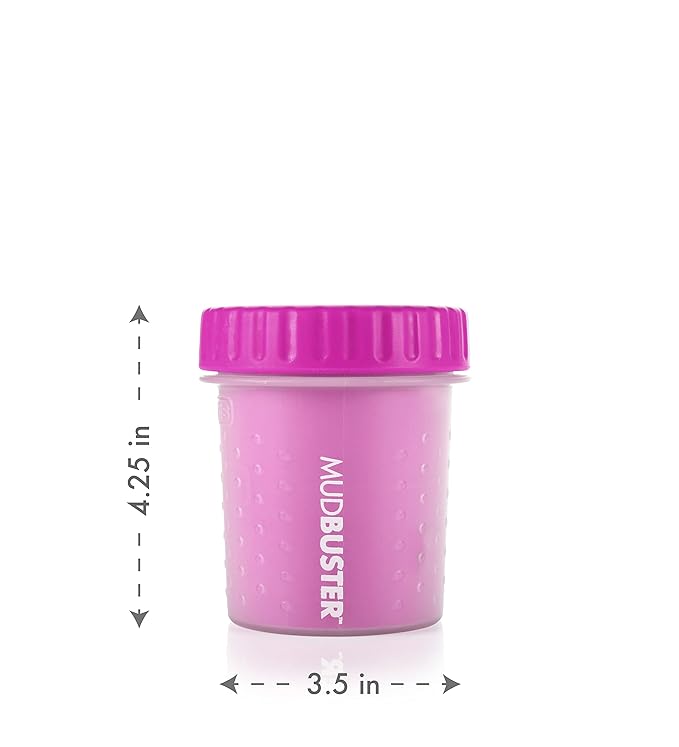 Dexas MudBuster Portable Dog Paw Cleaner, Small, Fuchsia - Premium Quality Pet Accessory