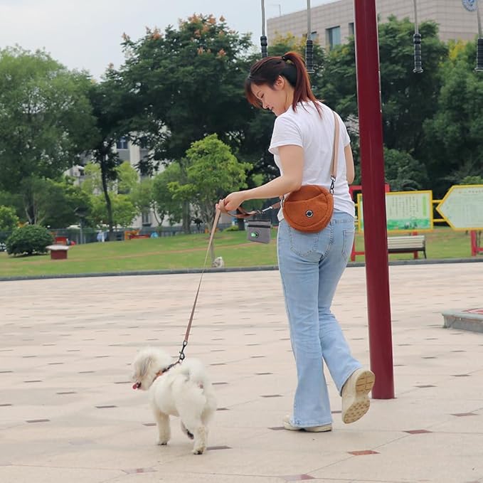 COOWONE Dog Treat Pouch with Pet Training Clicker, Detachable Dog Puppy Training Treat Bag, 900D Oxford Cloth Magnetic Closure Small Dog Poop Bag Holder for Travel or Outdoor Use