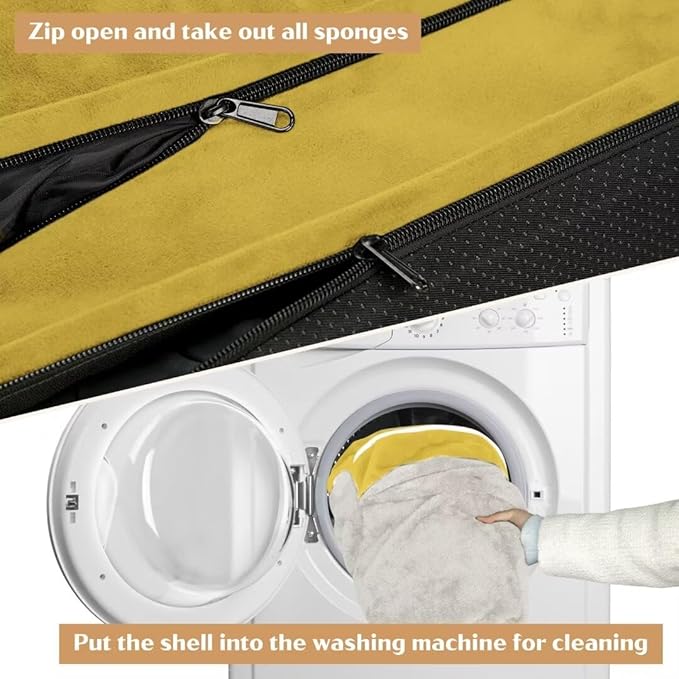 Comfort Expression Orthopedic Dog Beds, Jumbo Dog Bed for Extra Large Dogs, Waterproof Dogs Beds, PV Washable Pet Sofa Couch with Removable Cover & Non-Slip Bottom(Jumbo,Spicy Mustard)