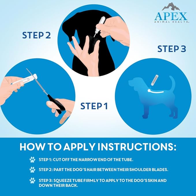 Apex Plus Flea and Tick Prevention for Dogs | Medium (23-44 lbs) | 3-Month Supply | Dog Flea and Tick Treatment | 24-Hour Activation, Waterproof, 30-Day Protection