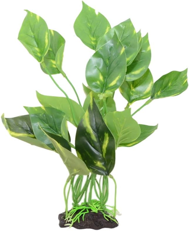 CNZ® Aquarium Fish Tank Green Lifelike Underwater Plastic Plant Aquatic Water Grass Decor (Small, 10-inch)
