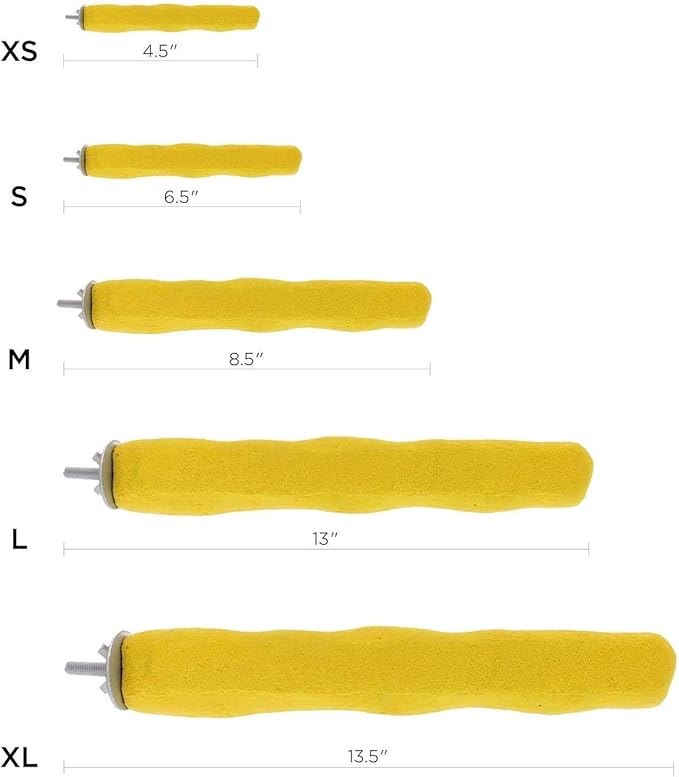 Comfort Grip Safety Perch for Bird Cages - Pedicure Perch for Birds to Keep Nails and Beaks in Top Condition - Safe Easy to Install Bird Cage Accessories - X-Small 4.5"