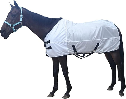 Comfy Mesh Horse Fly Sheet Equine Summer Sheets Stand Neck White 63
