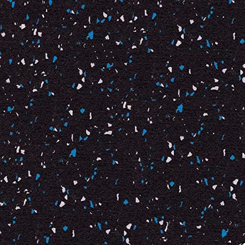 American Floor Mats 1/4in (7mm) Thick 10% Blue/Grey 4' x 11' Heavy Duty Rubber Rolls, Protective Exercise Mats, Home Gym Rubber Flooring