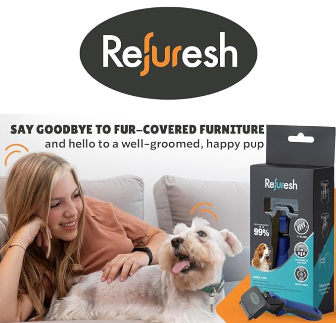 Deshedding Dog Brush for Long Hair (Medium,Red) – Gentle Deshedding tool for Dogs & Cats – Reduces shedding, without damaging topcoat. Removes Loose Fur & Dead Undercoat.