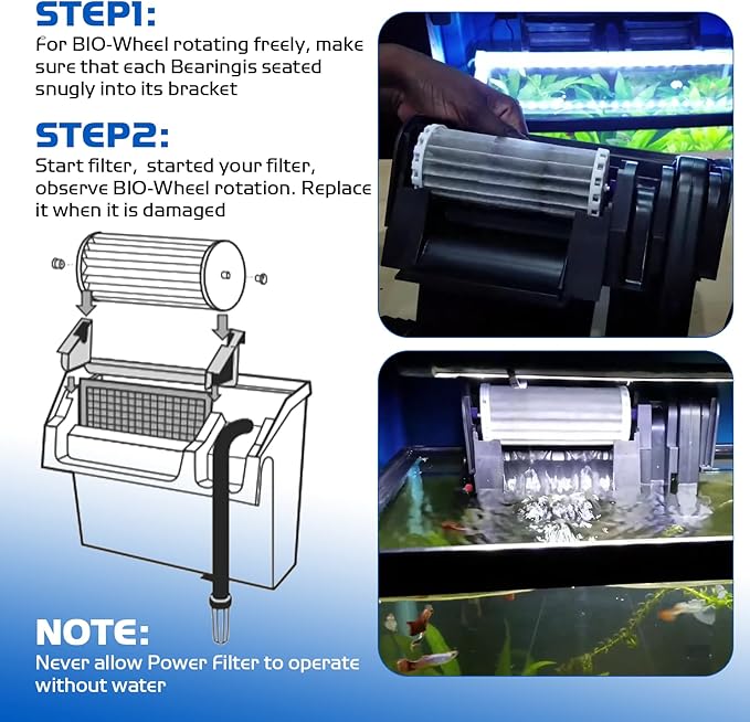 Biowheel Aquarium Filters Compatible with Penguin PRBW2350B 200 350 Fish Tank, Assembly Hang On Filters Cartridge Replacement Part for Bio-Wheel 200B 350B, 4 Pack