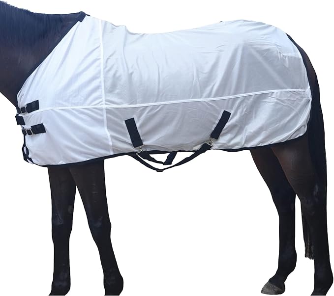 Comfy Mesh Horse Fly Sheet Equine Summer Sheets Stand Neck White 63