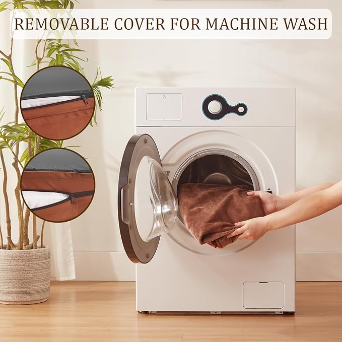 Bedfolks Orthopedic Dog Bed XXL, Waterproof Dog Sofa Bed for Giant Dogs, Egg Foam Pet Couch Bed with Removable Washable Cover and Nonslip Bottom, Brown