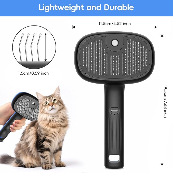 Cat Steam Brush for Shedding and Grooming,Pet Spray Hair Removal Comb,Deshedding Dog Brush for Short and Long Haired Dogs,Cat Brushes for Indoor Cats.
