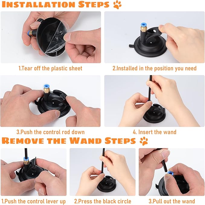 Cat Feather Toys, 10PCS Toys with Super Suction Cup, 2PCS Detachable Wand & 6PCS Replacement Teaser Refills, Interactive Indoor Cat Play