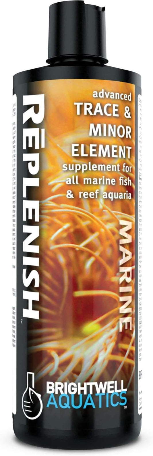 Brightwell Aquatics Rēplenish – Premium Trace & Minor Element Supplement for Marine Aquariums, Supports Healthy Fish, Corals, and Invertebrates, 125 ml