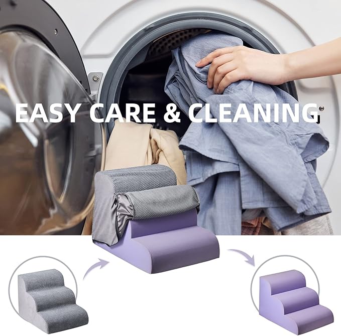 Chic Threads Dog Stairs for Small Dogs, 3-Step Dog Stairs for High Beds and Couch, Pet Steps for Small Dogs and Cats，Non-Slip Stable Indoor Dog Steps