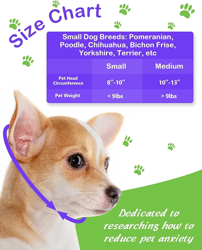 Calming Earmuffs for Cats and Small Dogs - for Anxiety Relief - Noise Canceling for Fireworks, Thunderstorms, Pet Grooming & Force Drying - Dog Ear Muffs Noise Protection (White, Small)