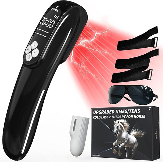 Cold Laser Therapy Device for Horse, Portable Red Light Therapy with 4pcs 808nm and 12pcs 650nm, Near Infrared Laser for Arthritis Pain Relief- Electrical Stimulation for Tendon, and Ligament Recover