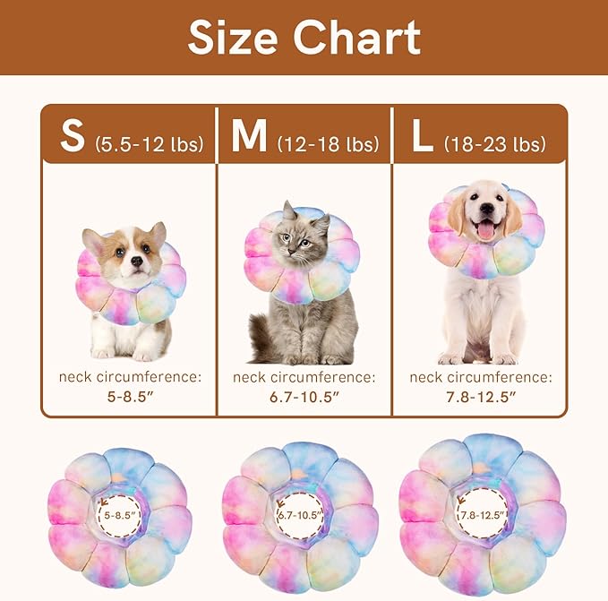 Cat Cone Collar Soft, Adjustable Cat Recovery Collar, Soft Cone for Cats Protective Cat Neck Cone After Surgery