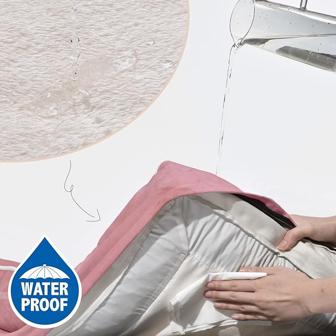 Comfort Expression Waterproof Orthopedic Dog Beds Jumbo Breed, Extra Large Dog Beds, PV Washable Pet Sofa Couch with Removable Cover & Non-Slip Bottom(Pink)