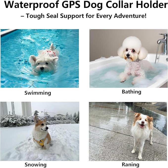 Air -Tag Dog Collar Waterproof Dog Air Tracker Chip for Apple Find My (iOS only) Reflective Strip Real Time Anti-Loss Tags Ultra-Durable GPS Pet Tracking Collar, Sky Blue M (12.4''-17.3'')
